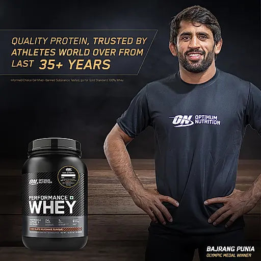 OPTIMUM NUTRITION Performance Whey Protein Powder Blend with Isolate | 24g Protein | 5g BCAA | Chocolate | 1 kg