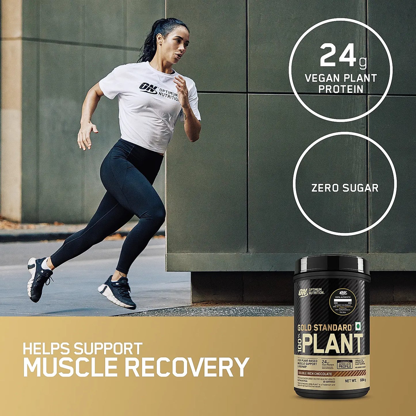 Optimum Nutrition (ON) Gold Standard 100% Plant Protein - 21 Serve | 684 g | Vegan | Complete Amino Acid Profile | Zero Added Sugars | Gluten-Free