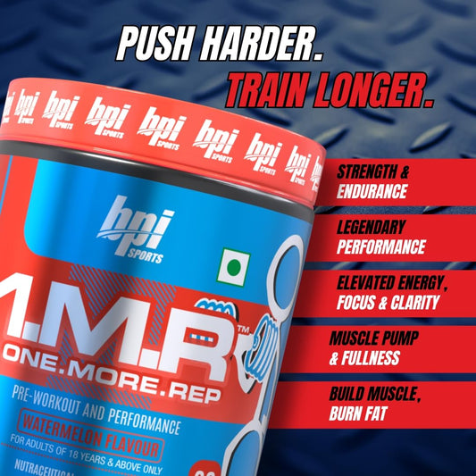 BPI Sports 1.M.R. - One More Rep Pre-Workout Powder | Increase Energy and Stamina | Intense Strength | Recover Faster | 300 GM | 30 servings