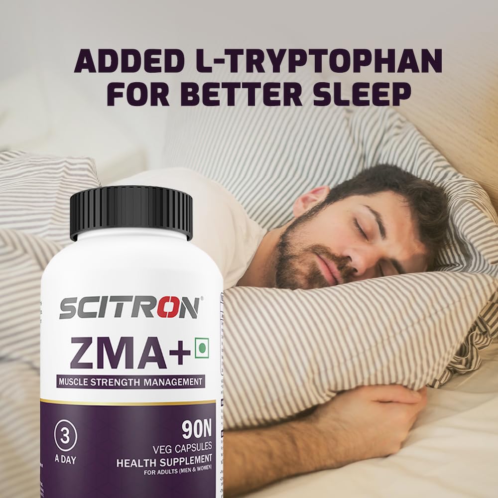 Scitron ZMA+ 90N Capsules | Zinc, Magnesium, B6 & L-Tryptophan | Sleep, Recovery & Hormone Support