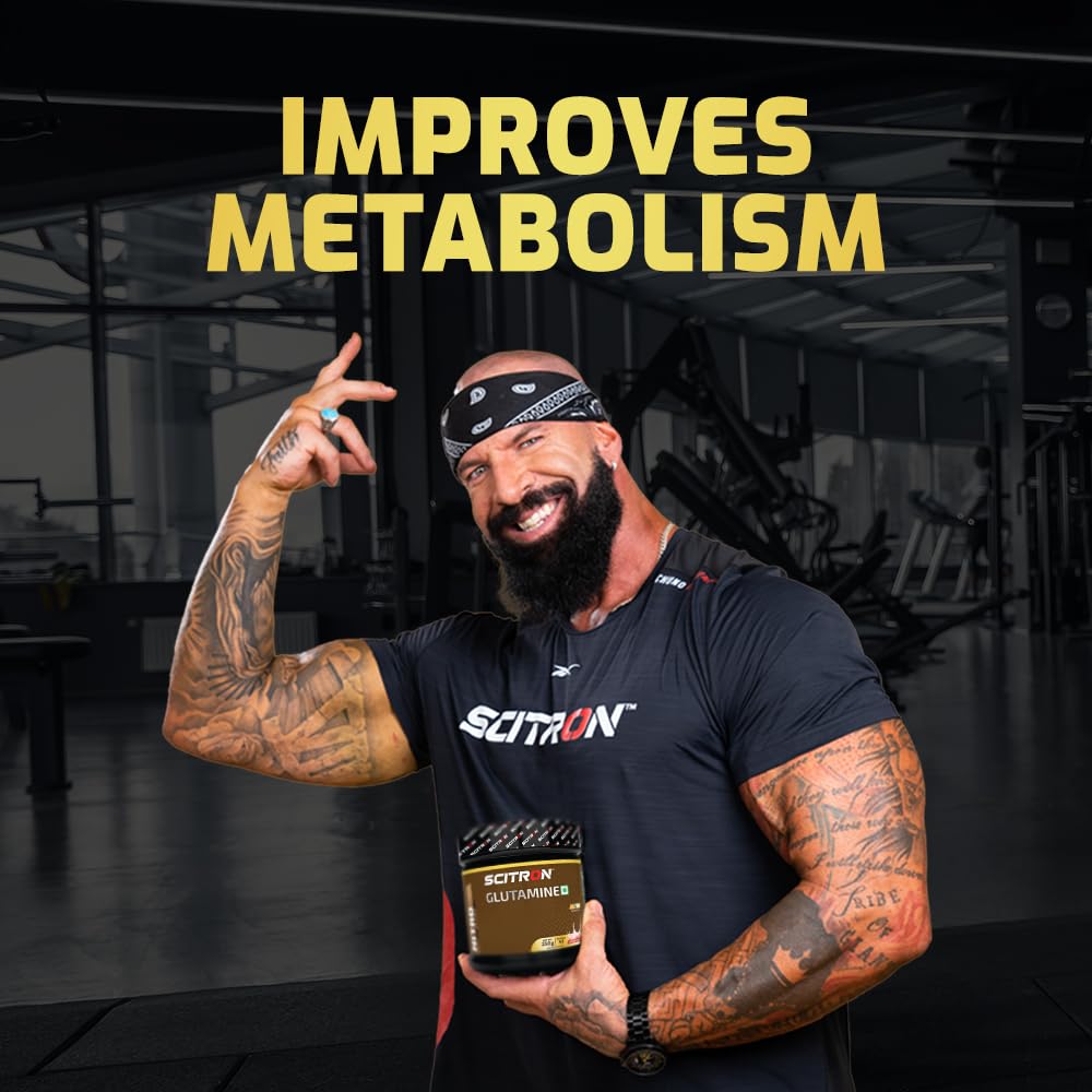 Scitron Nitro Series Glutamine 250g | Lychee Flavour | 5g Glutamine per Serving | Recovery & Muscle Support
