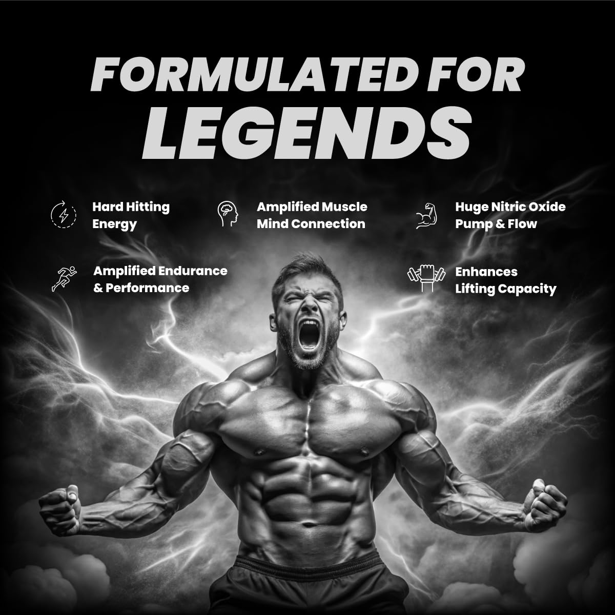 Bigmuscles Nutrition Karnage Black Preworkout | 420g | Massive Pump | Laser Focus | Explosive Energy | Gorilla Power | No Itching | with Nitrosigine