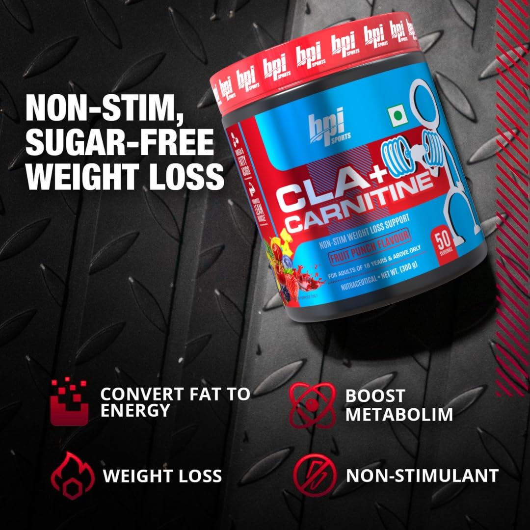 BPI Sports CLA + Carnitine |Conjugated Linoleic Acid | Weight Loss Formula | Metabolism, Performance, Lean Muscle | Caffeine Free | For Men & Women | 50 servings