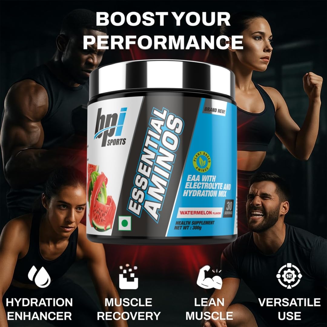 BPI Essential Aminos| Essential Amino Acids (EAAs) | Recovery | Muscle Growth | Hydration|30 Servings | 300 gm