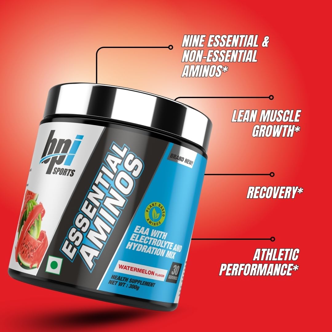 BPI Essential Aminos| Essential Amino Acids (EAAs) | Recovery | Muscle Growth | Hydration|30 Servings | 300 gm