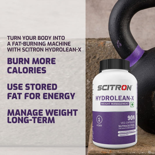 Scitron HYDROLEAN-X | 90-Capsules | Weight Loss Supplement with L-Carnitine L-Tartrate Fat Burner | Boost Your Metabolism | Achieve Noticeable Results