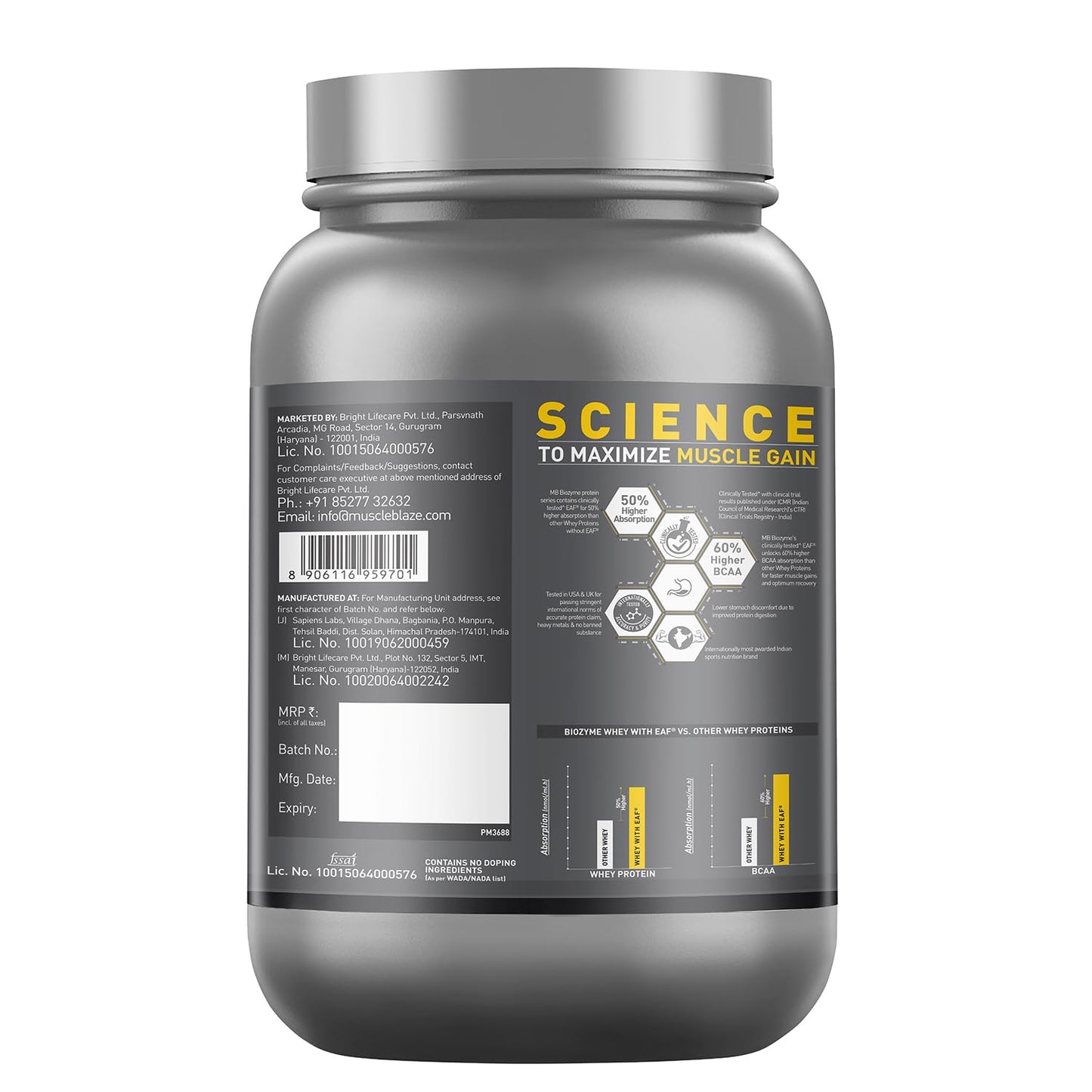 MuscleBlaze Biozyme Iso-Zero| Low Carb Whey Protein Isolate Powder| 27g Isolate Whey Per Scoop | USA Patent-Published Enhanced Absorption Formula (EAF)