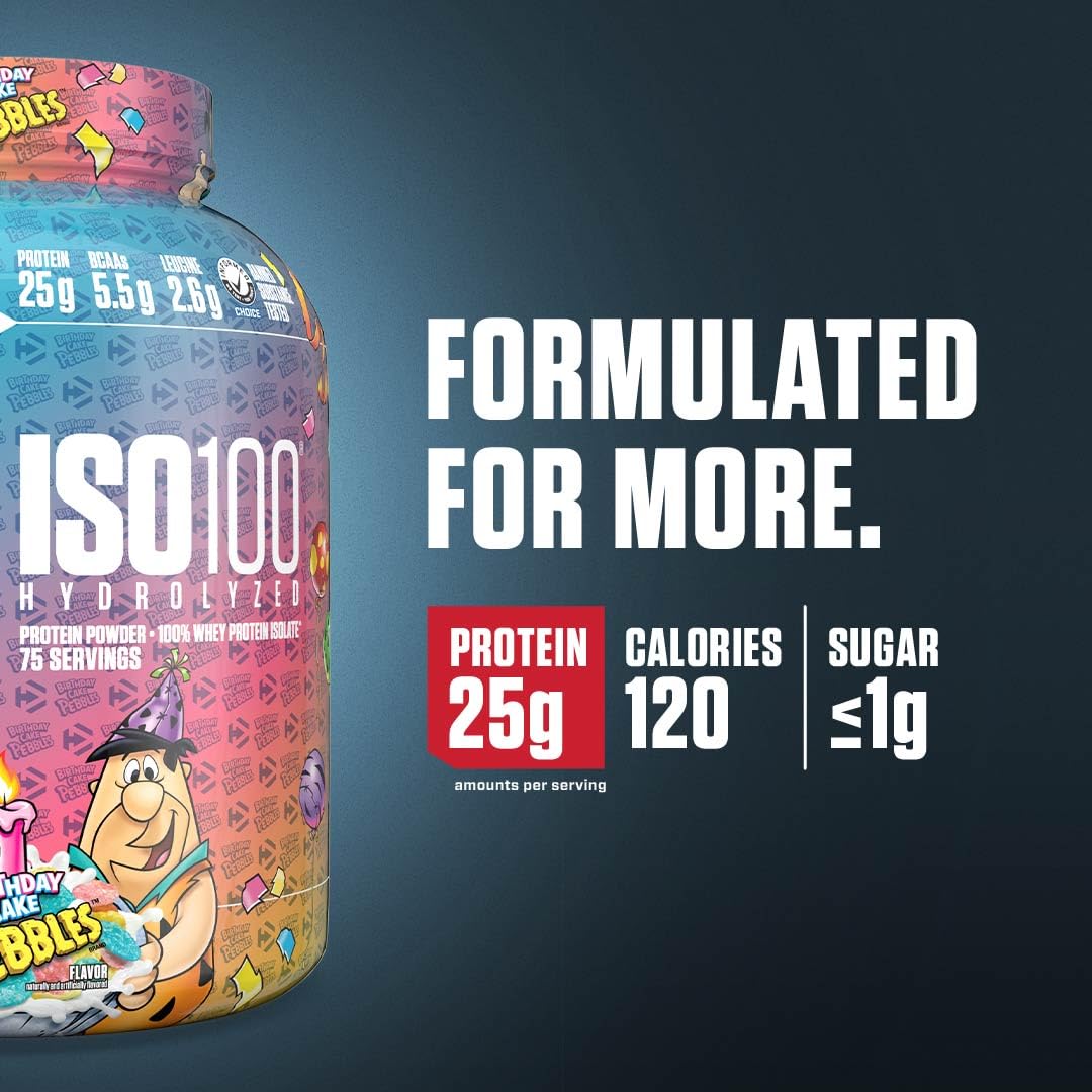 Dymatize Nutrition ISO100 Hydrolyzed Whey Protein Isolate | Fast-Digesting | Muscle Recovery Formula with Amino Acids | Low Sugar & Fat | 5 lbs