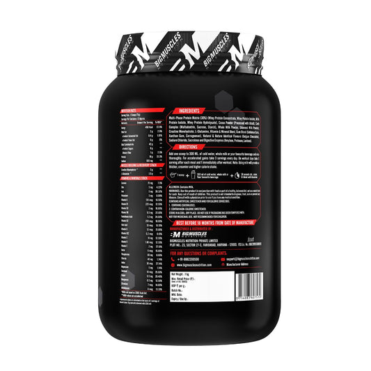 Bigmuscles Nutrition Mamoth Gainer Powder | High Protein Muscle Mass & Weight Gainer | With Vitamins & Minerals, Creatine & Digestive Enzymes