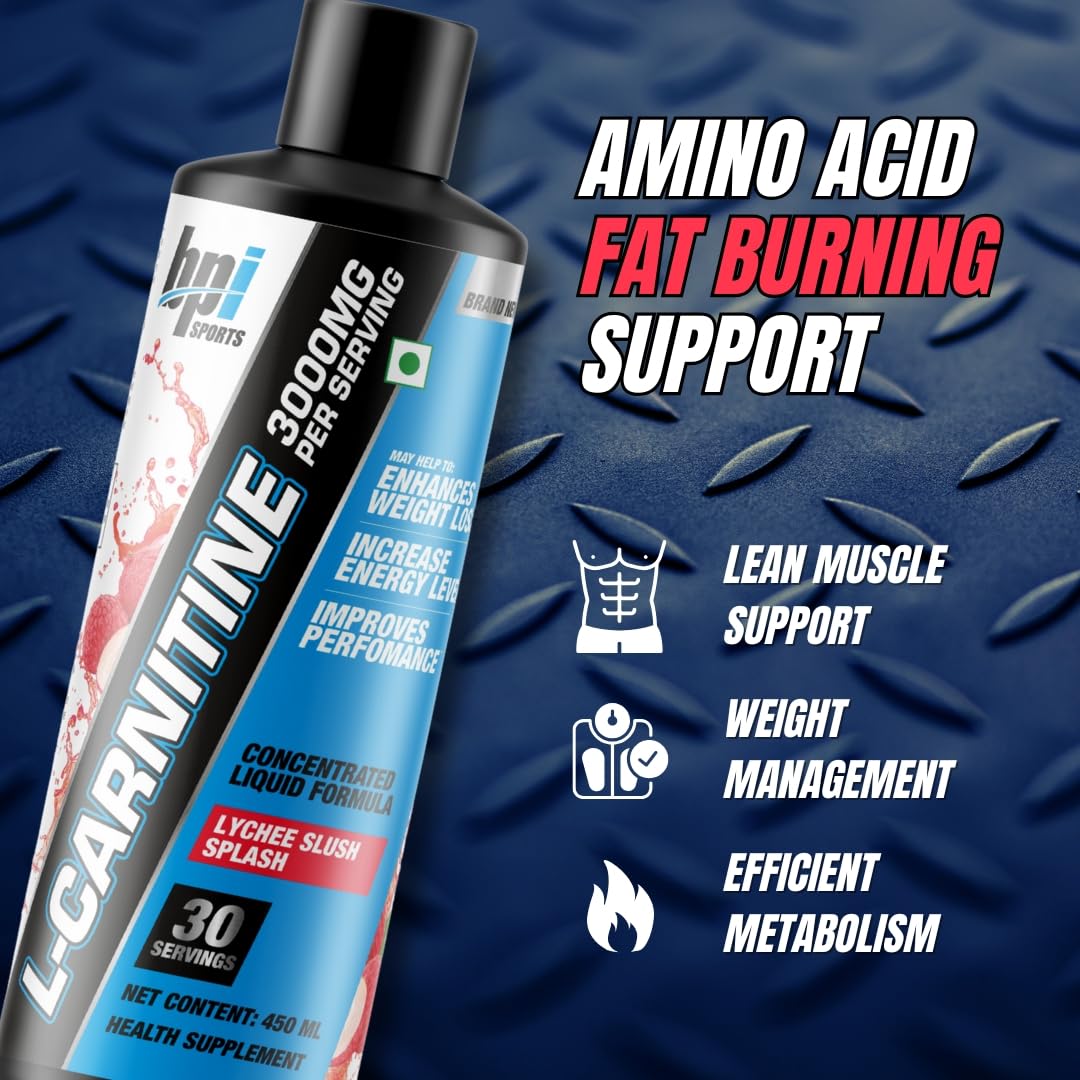 BPI Sports Liquid-Carnitine 3000 Stimulant Free Liquid Shots for Men and Women | Workout Drink for Performance and Muscle Recovery | 30 Servings