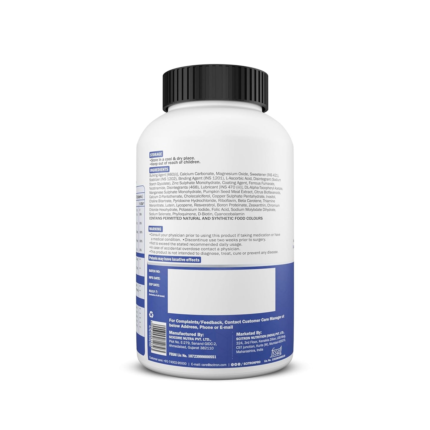 Scitron Multi Men Once Daily Multivitamin Formula |32 Vitamins & Minerals| Support for Immune| Brain & Eye| 60 Tablets