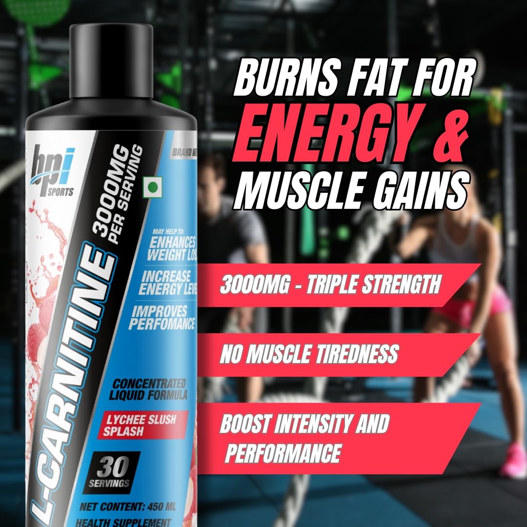 BPI Sports Liquid-Carnitine 3000 Stimulant Free Liquid Shots for Men and Women | Workout Drink for Performance and Muscle Recovery | 30 Servings