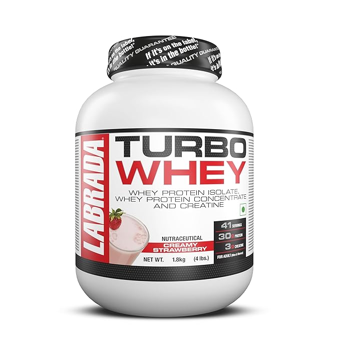Labrada TURBO WHEY | Whey Protein Isolate | Whey Protein Concentrate and Creatine | 30g Protein | 41 Servings | 1.8kg Chocolate