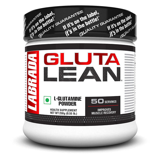 Labrada GlutaLean powder (Vegan, Non GMO | Allergen Free | Muscle Recovery | Healthy Immune Function | 5g L-Glutamine, 50 Servings) - 0.55 lbs (Pack of 250 g)