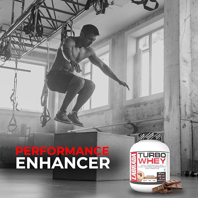 Labrada TURBO WHEY | Whey Protein Isolate | Whey Protein Concentrate and Creatine | 30g Protein | 41 Servings | 1.8kg Chocolate