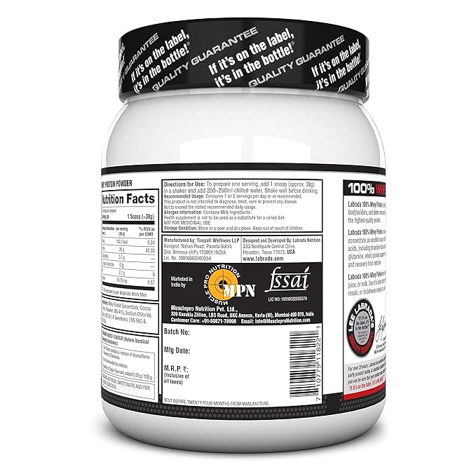 Labrada 100% Whey Protein Concentrate | Post Workout | 26g Protein | 0g Sugar