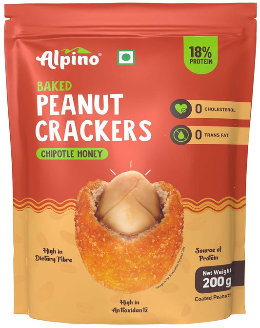 ALPINO Peanut Crackers | Made with Roasted Peanuts & Seasoning |18g Protein| 0 Cholesterol| 0 Trans Fat| Healthy Snack | Indian Spices Coated Peanuts