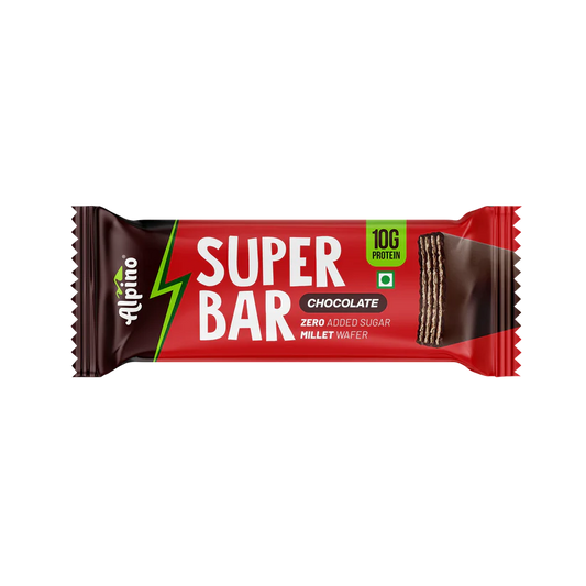 ALPINO 10g High Protein Super Waffer Bar | 100% Millet Waffer| No Maida| No Added Sugar | Source of Dietary Fibre| Healthy Fats & Instant Energy