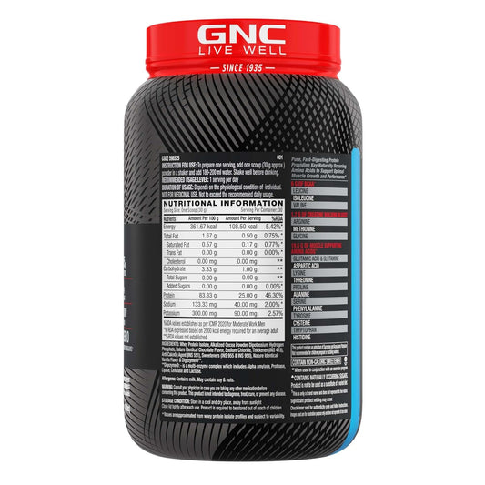 GNC Amp Pure Isolate Zero Carb | Boosts Athletic Performance Builds Lean Muscles | Speeds Up Recovery | Digezyme For Easy Digestion | 25G Protein | 6G Bcaa