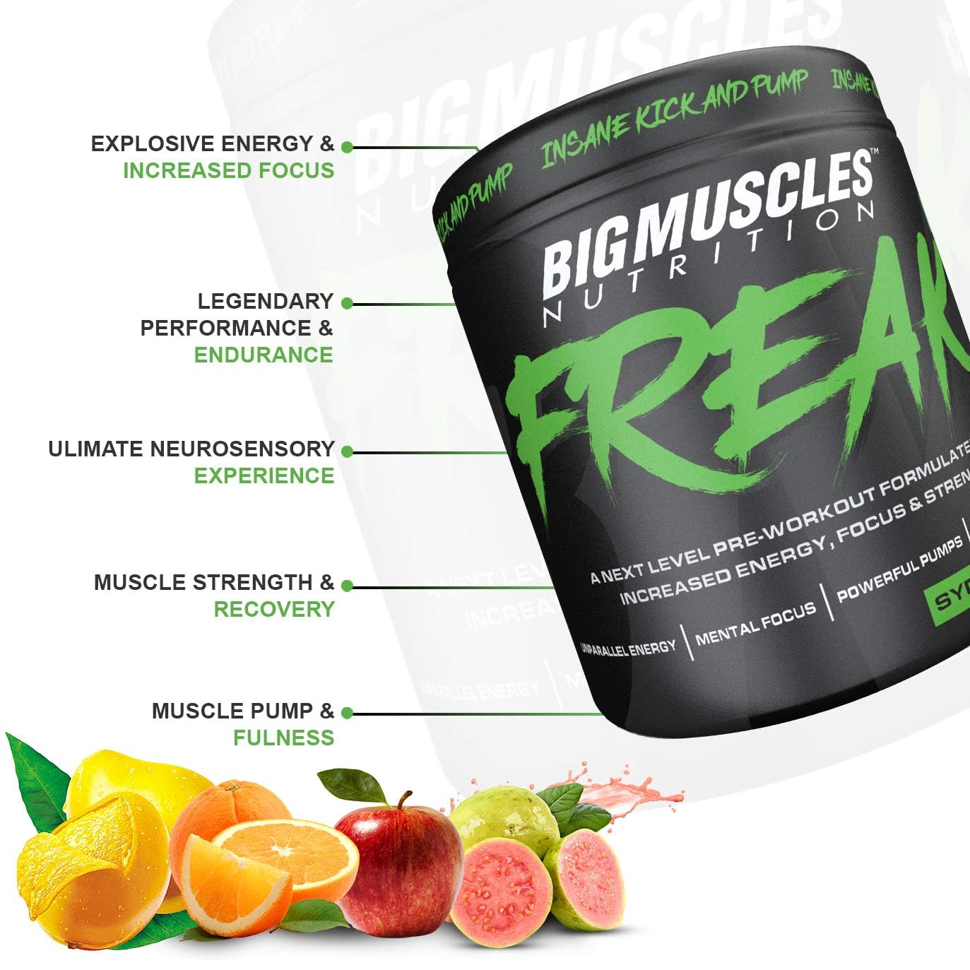Bigmuscles Nutrition Freak Pre-Workout | Increased Energy, Strength | Mental Focus & Powerfull Pumps