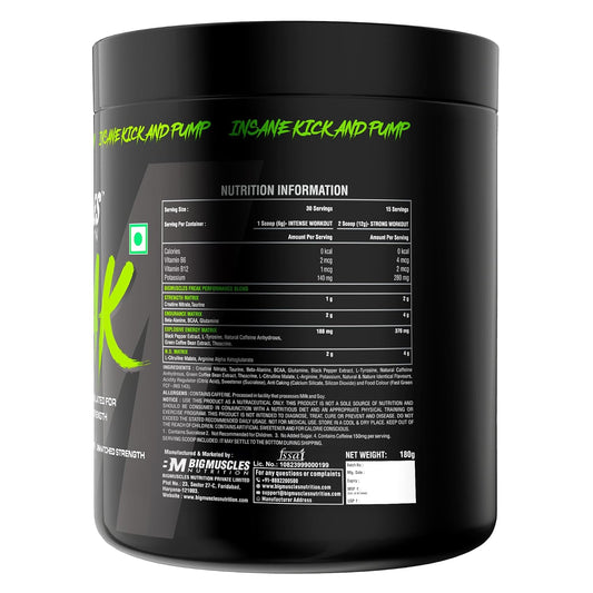 Bigmuscles Nutrition Freak Pre-Workout | Increased Energy, Strength | Mental Focus & Powerfull Pumps