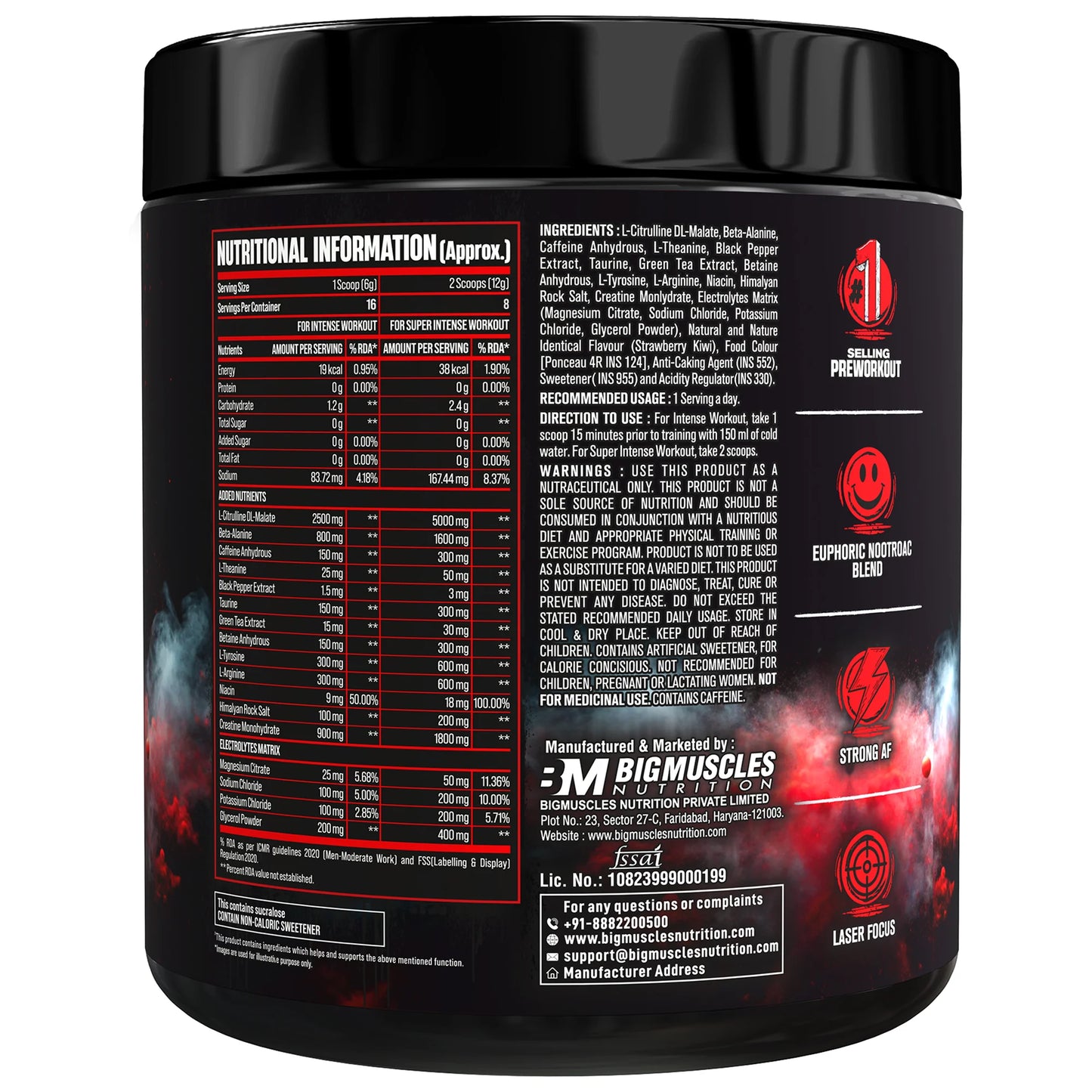 Bigmuscles Nutrition Freak Pre-Workout | Increased Energy, Strength | Mental Focus & Powerfull Pumps