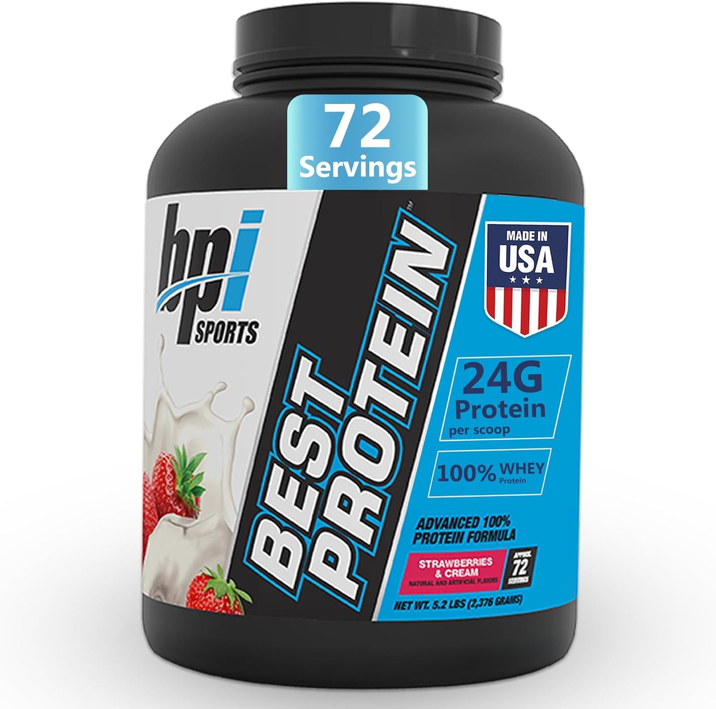 BPI Sports Best Protein | 100% Whey Protein Powder | Muscle Growth, Recovery, Meal Replacement | No Fillers| Gluten Free | Best Protein Powder for Men & Women