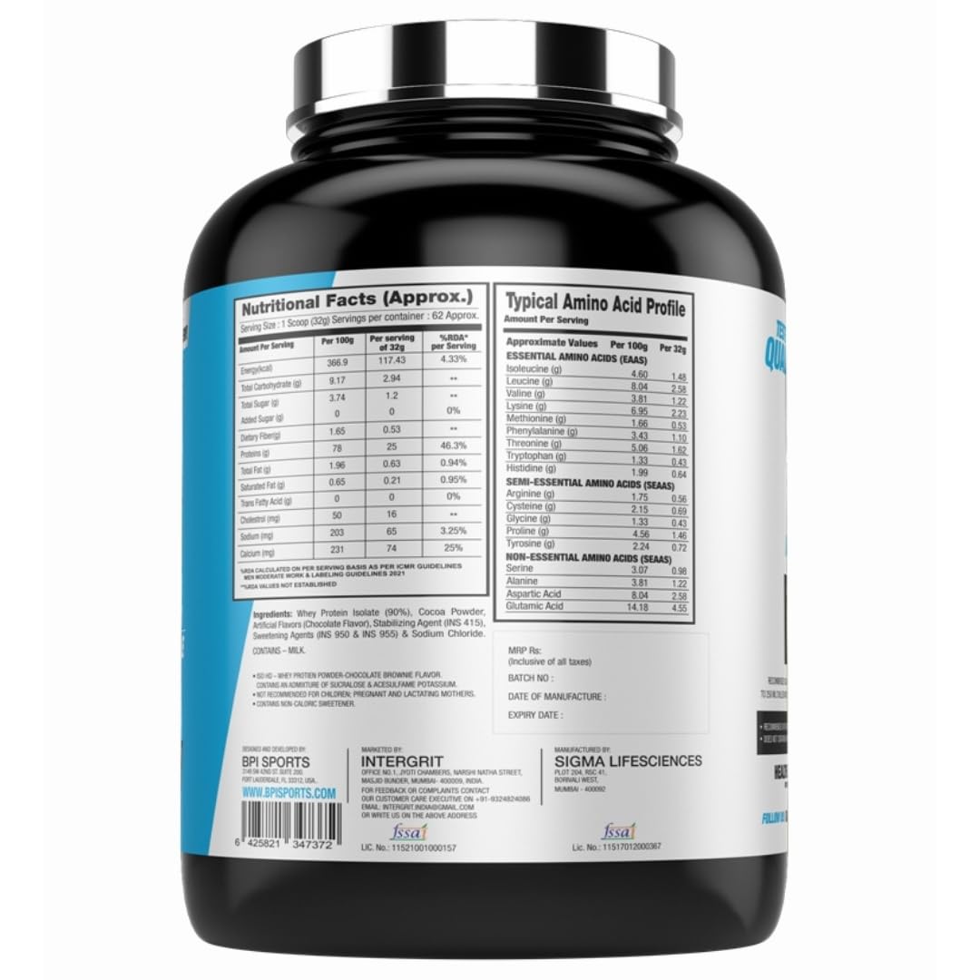 BPI Sports Iso Hd | Whey protein isolates | Muscle Growth, Recovery, Weight Loss | Meal Replacement | Low Carb | Low Calorie | for Men & Women