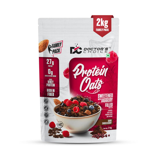Doctors Choice High Protein Oats| 27g Protein Oatmeal | No Added Sugar | Gluten Free | High Fiber Healthy Breakfast Oats