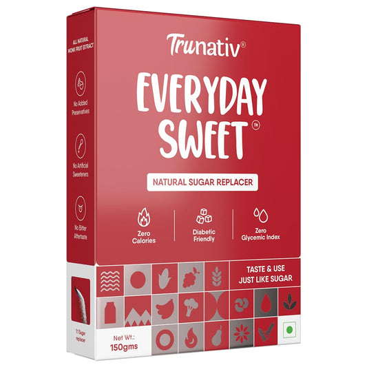 Trunativ Everyday Sweet | Monk Fruit Sweetener Powder | Zero-Calorie Sugar Substitute | 1:1 Sugar Replacer for Cooking & Baking | Diabetic & Keto Friendly