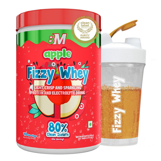 Bigmuscles Nutrition Fizzy Whey | Clear Whey Protein isolate + Electrolytes | 80% Protein| 0g Lactose| 0 Added Sugar <1g fat | Clean Label Project Purity Award Certified | Juice-Like Protein | GLP 1 Support