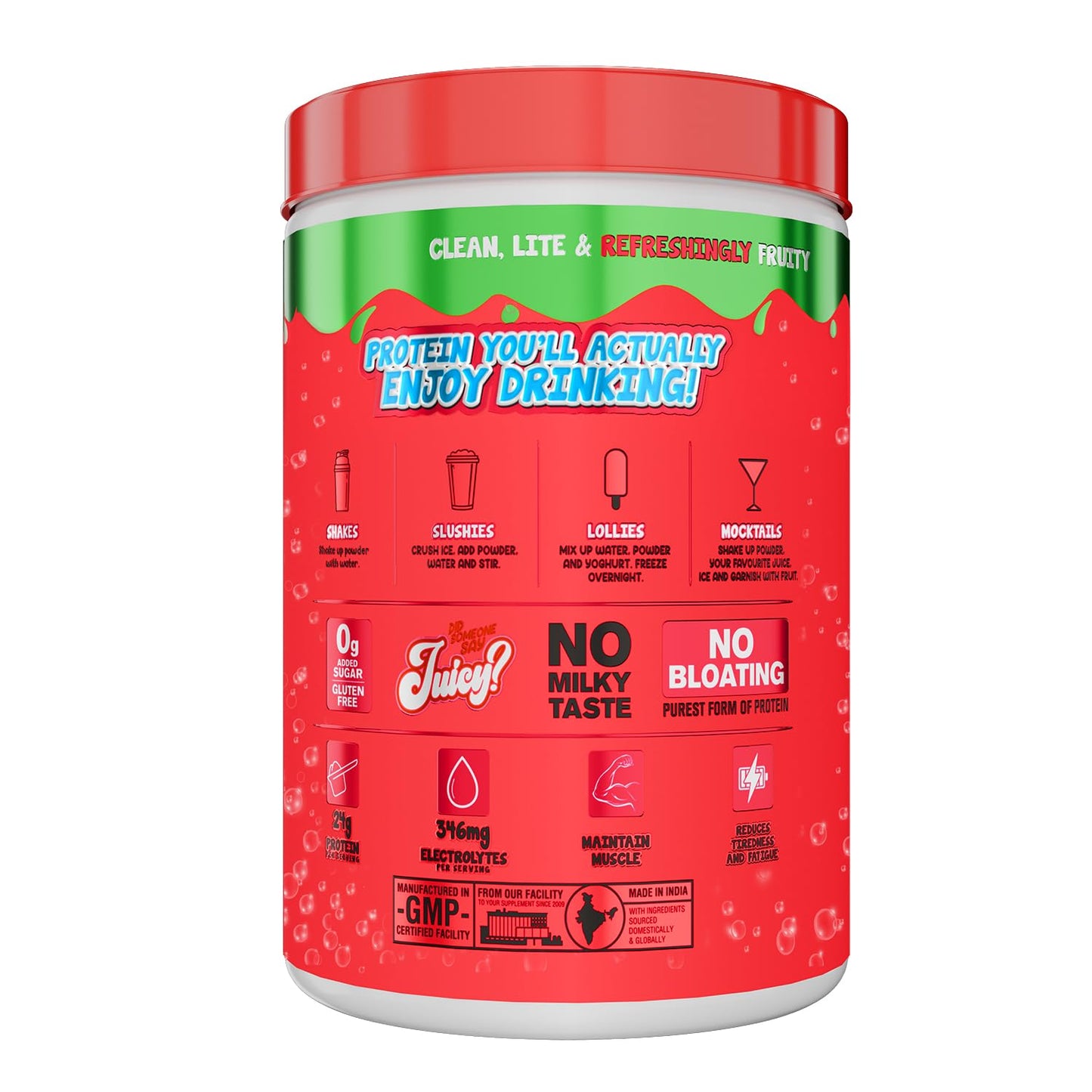 Bigmuscles Nutrition Fizzy Whey | Clear Whey Protein isolate + Electrolytes | 80% Protein| 0g Lactose| 0 Added Sugar <1g fat | Clean Label Project Purity Award Certified | Juice-Like Protein | GLP 1 Support