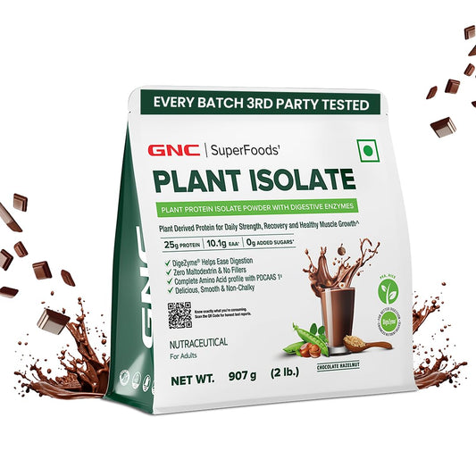 GNC Plant Protein Isolate Powder | 25g Protein Complete Amino Acid Profile with PDCAAS 1 Score | DigeZyme® Enzymes | Vegan| Soy-Free| Lactose-Free| Gluten-Free | No Added Sugar | Easy Digestion| Delicious & Non-Chalky