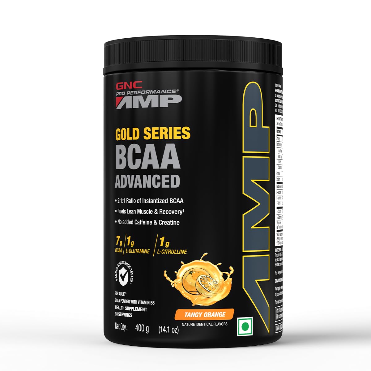 GNC AMP Gold Series BCAA Advanced | 400 gm | 30 Servings | Fastest Muscle Recovery | Maximized Workout Performance | Formulated In USA | 7g BCAA | 1g L-Glutamine | 1g L-Citrulline