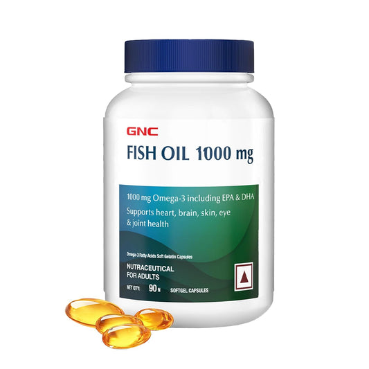 GNC Fish Oil 1000mg Omega-3 with 180mg EPA & 120mg DHA |For Heart, Brain, Joint & Vision Support | Ultra-Pure & Enteric-Coated For No Fishy Aftertaste | USA Formulated