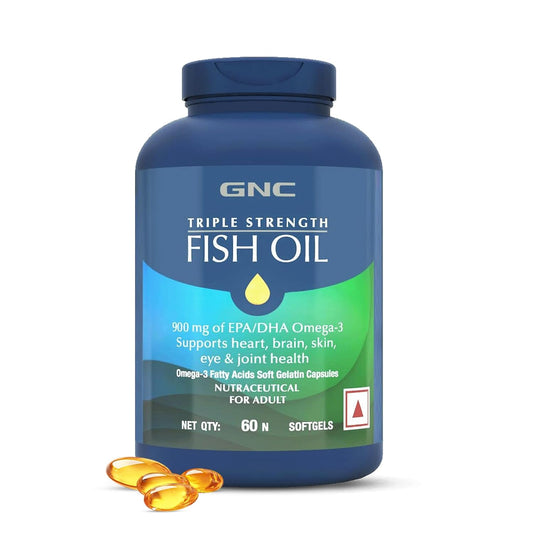 GNC Triple Strength Fish Oil 1500mg Omega-3 with 900mg EPA & DHA |For Heart| Healthy Cholesterol| Joint Comfort| Focus & Vision | Enteric-Coated for No Fishy Aftertaste |USA Formulated