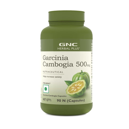 GNC Herbal Plus Garcinia Cambogia | 90 Capsules | Aids in Weight Loss | Controls Hunger Pangs | Helps Reduce Bad Fats | Improves Serotonin Level | Formulated in USA | 500mg Per Serving
