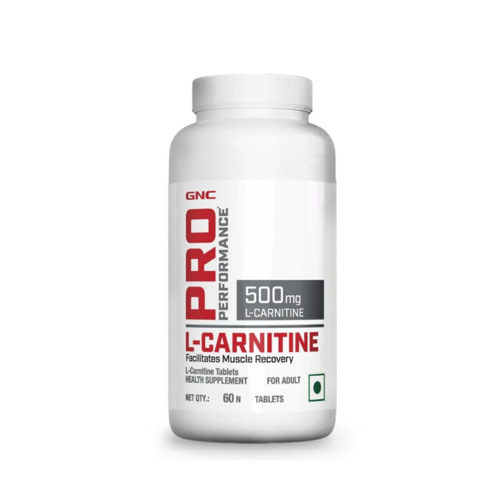 GNC Pro Performance L-Carnitine Tablets | 500mg | Facilitates Fat Metabolism & Muscle Recovery | Aids Weight Loss & Management | Boosts Energy & Supports Heart Heart | USA Formulated
