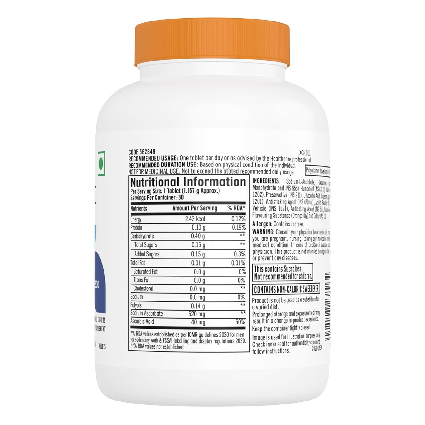 GNC Vitamin C Chewable Tablets | 30 Tablets | Protects Against Infections | Boosts Immunity | Strong Antioxidant | Supports Healthy Muscle Function | Reduces Acne | Tightens Skin | USA Formulated