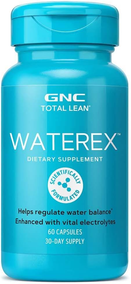 GNC Total Lean Waterex| Helps Regulate Water Balance| Enhanced with Vital Electrolytes| 60 Capsules