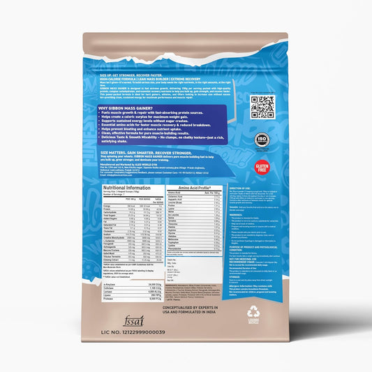 Gibbon Mass Gainer Protein Powder with Testosterone Booster| Nutrition Mass Gainer |Advanced Muscle & Strength Builder with Testosterone Boosters