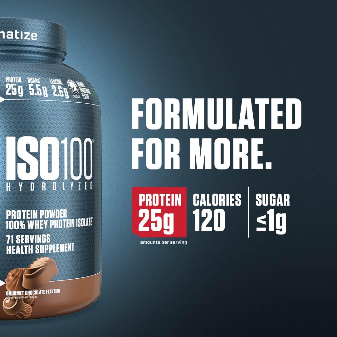 Dymatize Nutrition ISO100 Hydrolyzed Whey Protein Isolate | Fast-Digesting | Muscle Recovery Formula with Amino Acids | Low Sugar & Fat | 5 lbs