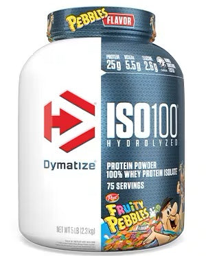 Dymatize Nutrition ISO100 Hydrolyzed Whey Protein Isolate | Fast-Digesting | Muscle Recovery Formula with Amino Acids | Low Sugar & Fat | 5 lbs