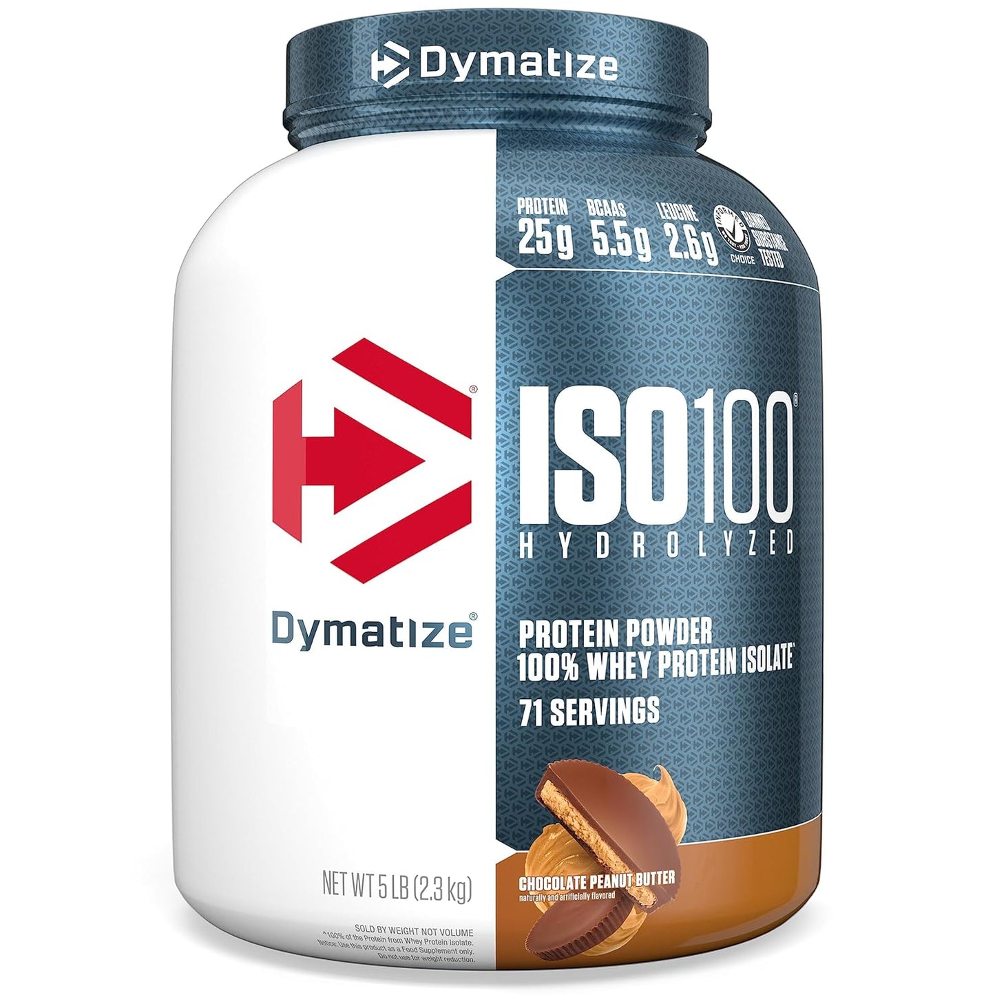 Dymatize Nutrition ISO100 Hydrolyzed Whey Protein Isolate | Fast-Digesting | Muscle Recovery Formula with Amino Acids | Low Sugar & Fat | 5 lbs