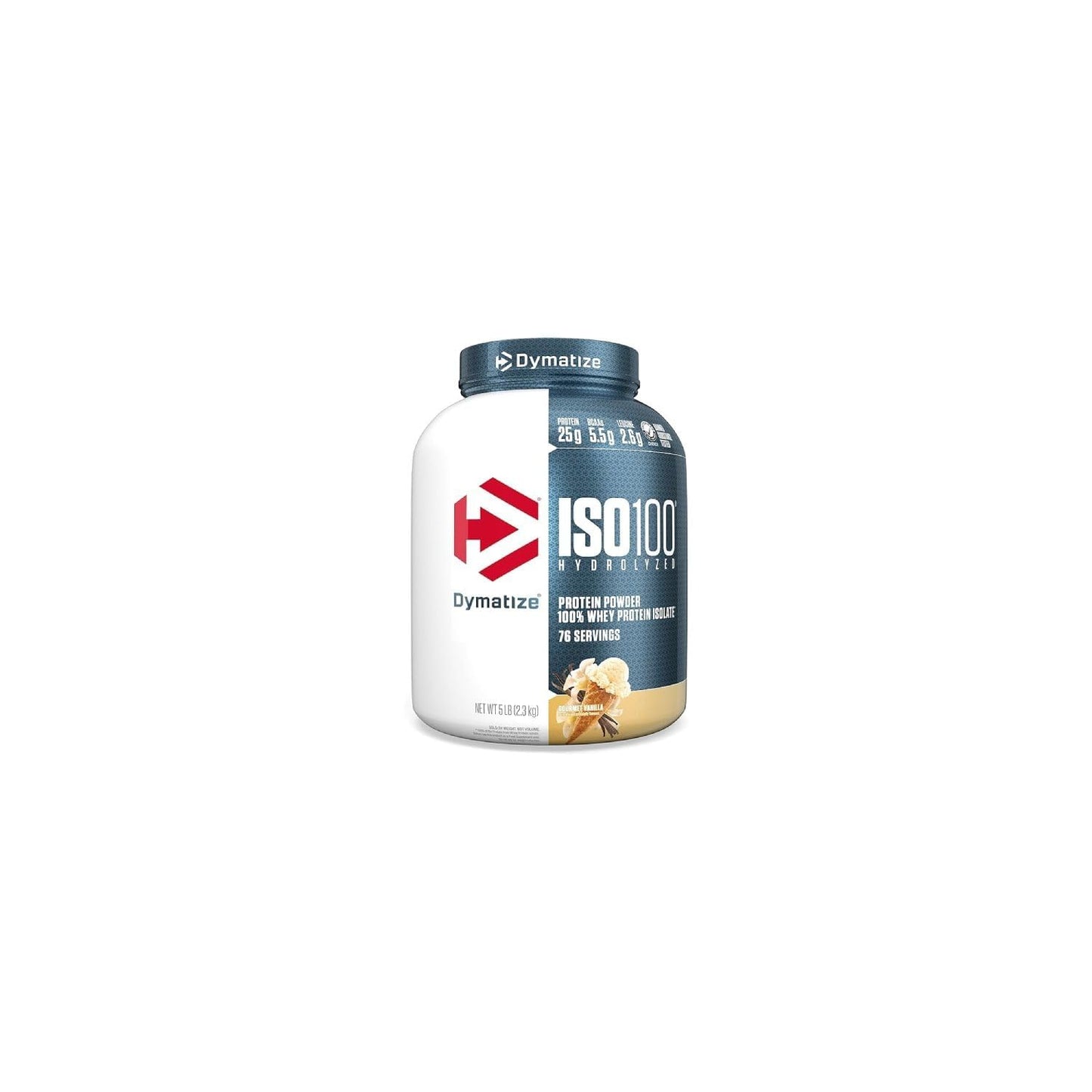 Dymatize Nutrition ISO100 Hydrolyzed Whey Protein Isolate | Fast-Digesting | Muscle Recovery Formula with Amino Acids | Low Sugar & Fat | 5 lbs