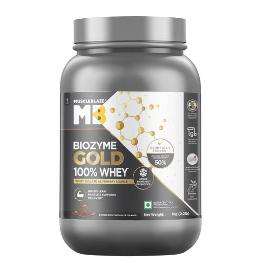MuscleBlaze Biozyme Gold 100% Whey Protein | Whey Isolate as Primary Protein Source