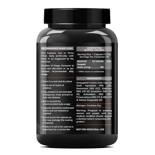 MuscleBlaze CLA 1000 | 90 Softgel Capsules | Fat Burner | Supports Weight Loss | Fuels Metabolism