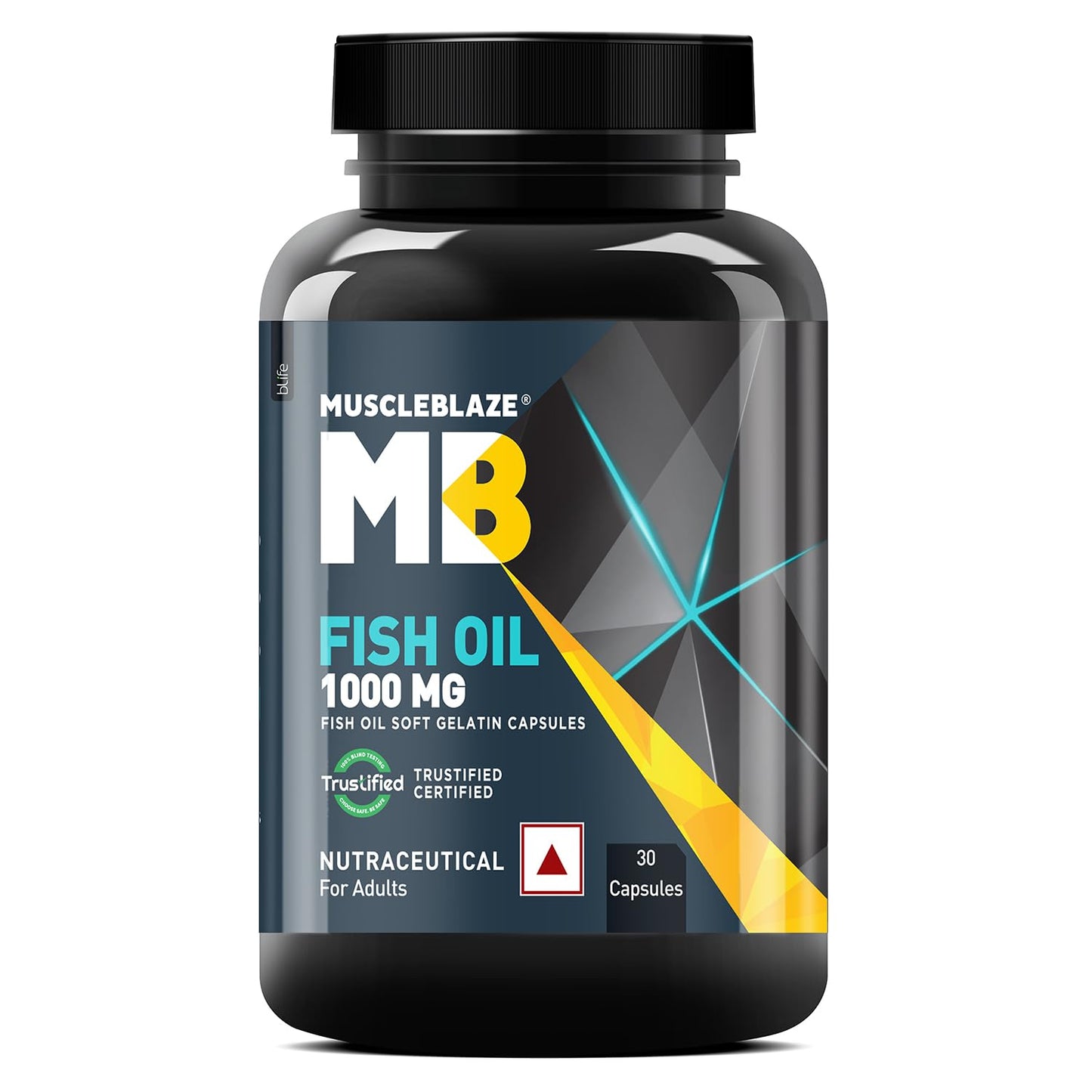 MuscleBlaze Omega 3 Fish Oil | Trustified Certified for Accuracy & Purity | 1000mg Omega 3 with 180mg EPA & 120mg DHA