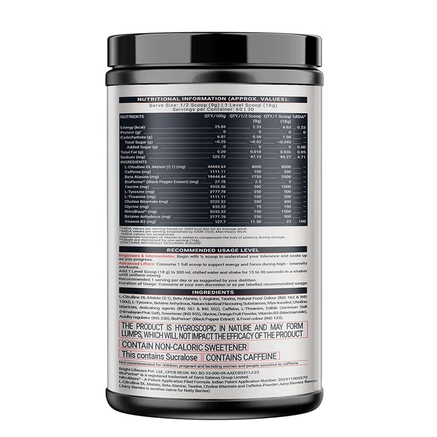 MuscleBlaze Pre Workout WrathX with Creapure Powder| Nitroblaze & BioPerine