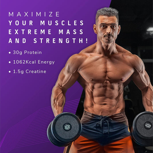 MuscleTech Veg Mass Gainer MassTech Extreme 2000 High Protein Food For Weight Gainer |30g Protein| 1073 Kcal| 1.5g Creatine & Added Vitamin, Minerals